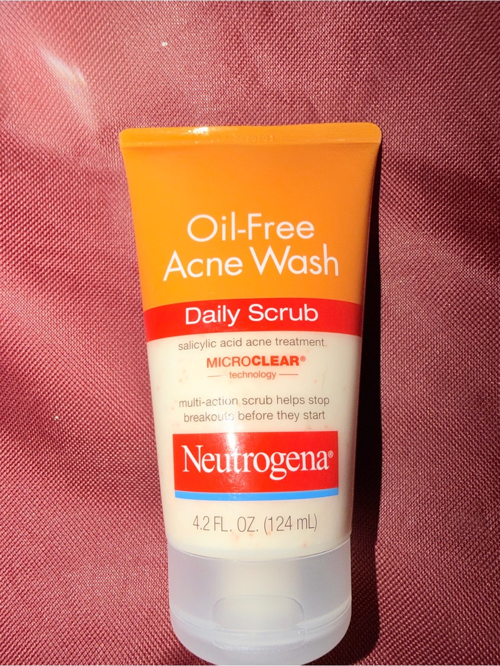 Neutrogena Oil-Free Acne Wash Daily Scrub - Orange, White, Red